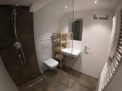 Ein Badezimmer in der Unterkunft Ferienwohnung Thann