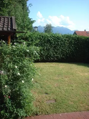 Ein allgemeiner Bergblick oder ein Berglick von des Ferienhauses aus