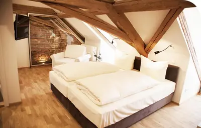 Ein Bett oder Betten in einem Zimmer der Unterkunft Pension Kranzmayr