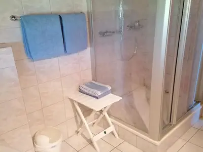 Ein Badezimmer in der Unterkunft Beim Grafen