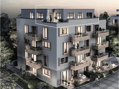 Das Gebäude in dem sich die Ferienwohnung befindet