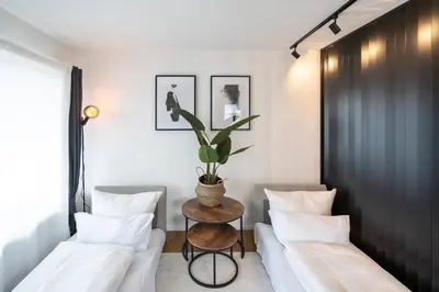 Ein Bett oder Betten in einem Zimmer der Unterkunft NEW - Apartment - Augsburg - Universitätsklinikum