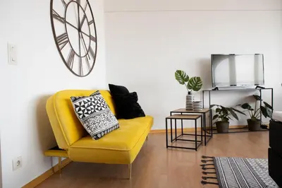 Ein Sitzbereich in der Unterkunft Tolles Apartment mit Weitblick über Augsburg