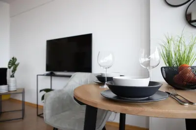 TV/Unterhaltungsangebot in der Unterkunft Tolles Apartment mit Weitblick über Augsburg