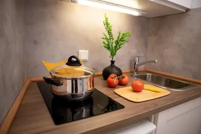 Küche/Küchenzeile in der Unterkunft Tolles Apartment mit Weitblick über Augsburg