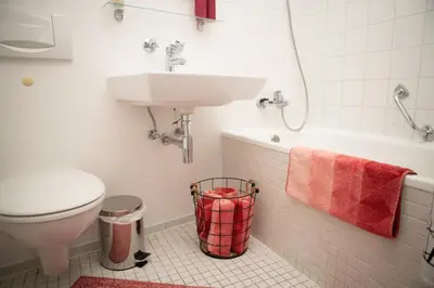 Ein Badezimmer in der Unterkunft Tolles Apartment mit Weitblick über Augsburg