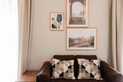 Ein Sitzbereich in der Unterkunft Hotel Villa Solln - free parking
