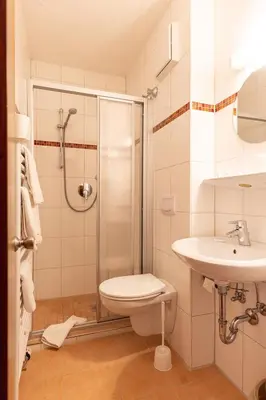 Ein Badezimmer in der Unterkunft Hotel Alpenhof
