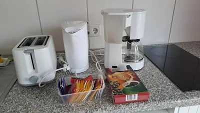 Küche/Küchenzeile in der Unterkunft sehr schöne Ferienwohnung in Ebersberg bei München