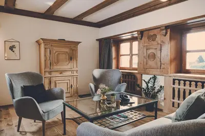 Ein Sitzbereich in der Unterkunft Der Lederer Hof - Boutique Apartments