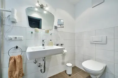 Ein Badezimmer in der Unterkunft FEWO Wamberg