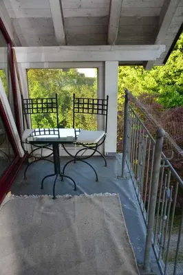 Ein Balkon oder eine Terrasse in der Unterkunft Ferienwohnung Leich