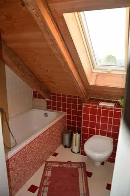 Ein Badezimmer in der Unterkunft Ferienwohnung Leich