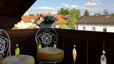 Ein Balkon oder eine Terrasse in der Unterkunft Ferienwohnung am Starnberger See