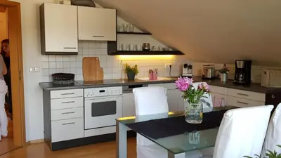 Küche/Küchenzeile in der Unterkunft Ferienwohnung am Starnberger See