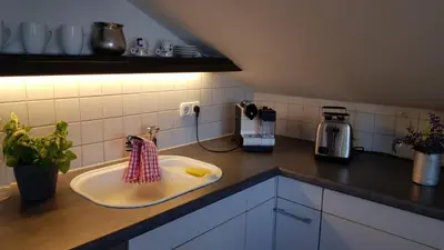 Küche/Küchenzeile in der Unterkunft Ferienwohnung am Starnberger See