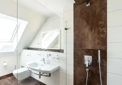 Ein Badezimmer in der Unterkunft Gästehaus Lemerhof