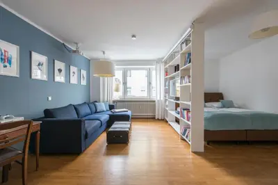 Ein Sitzbereich in der Unterkunft Mozart Apartment München