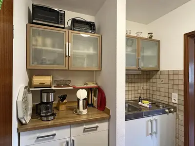 Küche/Küchenzeile in der Unterkunft Gschwendtnerhof App9 Hoffmann