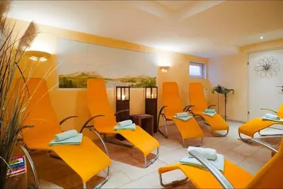Ein Sitzbereich in der Unterkunft Ferienwohnanlage Brünnstein Wohnung 54