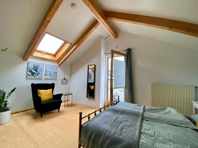 Ein Bett oder Betten in einem Zimmer der Unterkunft Ferienwohnung Röthenbach