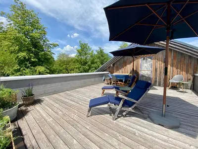 Ein Balkon oder eine Terrasse in der Unterkunft Ferienwohnung Röthenbach