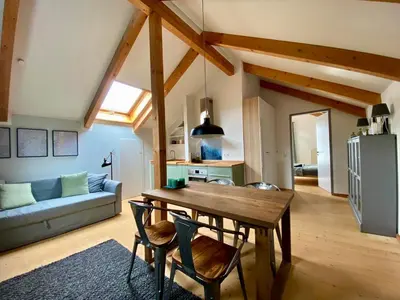 Ein Sitzbereich in der Unterkunft Ferienwohnung Röthenbach
