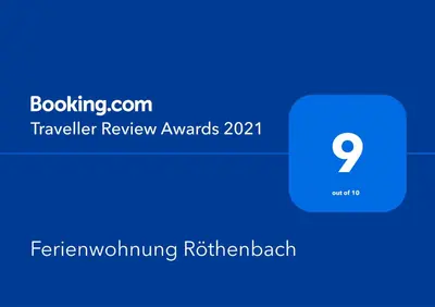Ein Zertifikat, Auszeichnung, Logo oder anderes Dokument, das in der Unterkunft Ferienwohnung Röthenbach ausgestellt ist