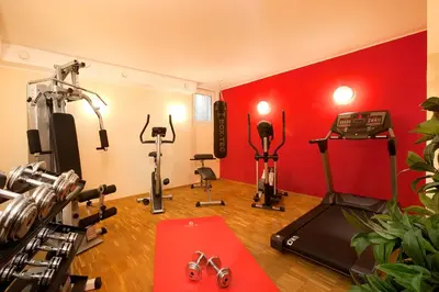 Das Fitnesscenter und/oder die Fitnesseinrichtungen in der Unterkunft Ringhotel Sonneck