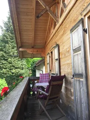Ein Balkon oder eine Terrasse in der Unterkunft Blockhaus-Traum Huber