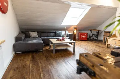 Ein Sitzbereich in der Unterkunft Ferienwohnung Kaufbeuren