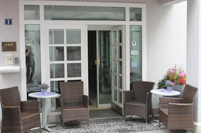 Ein Sitzbereich in der Unterkunft Hotel am Rathaus