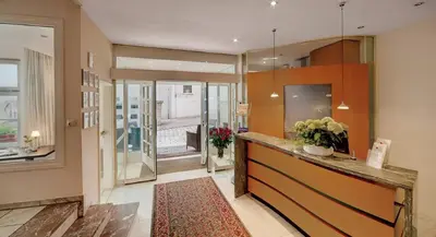 Küche/Küchenzeile in der Unterkunft Hotel am Rathaus