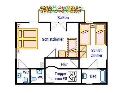 Grundriss der Unterkunft Ferienhaus Erika