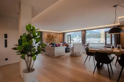 Ein Sitzbereich in der Unterkunft BergLoft 360 mit Sauna und Fitness