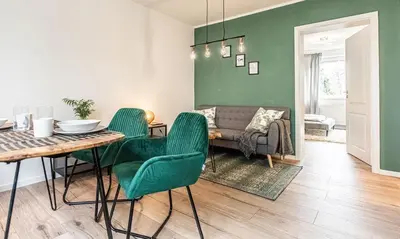 Ein Sitzbereich in der Unterkunft Arbio I Cozy Apartment Augsburg-Göggingen