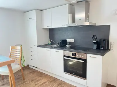 Küche/Küchenzeile in der Unterkunft Appartement Am Straßland