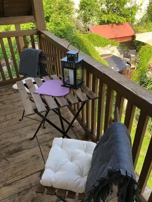 Ein Balkon oder eine Terrasse in der Unterkunft Zur Weberei
