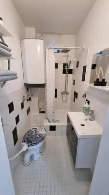 Ein Badezimmer in der Unterkunft Ferienwohnung in Wartenberg