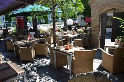 Ein Sitzbereich in der Unterkunft Ringhotel Alpenhof - Patchworkhotel