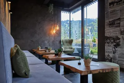 Ein Sitzbereich in der Unterkunft moun10 urlaubswohnen