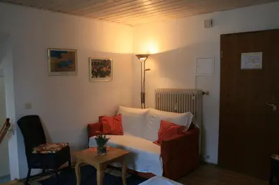 Ein Sitzbereich in der Unterkunft Altes Zollhaus