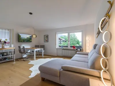 Ein Sitzbereich in der Unterkunft Moderne Bergstube mit 2 Schlafzimmer und großen Balkon