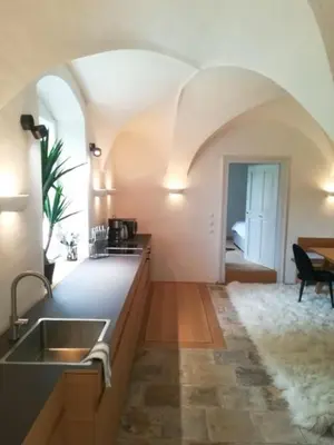 Küche/Küchenzeile in der Unterkunft Ferienwohnung Hofmarkrichterhaus