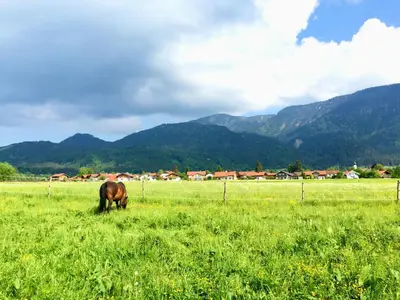 Ein allgemeiner Bergblick oder ein Berglick von der Ferienwohnung aus