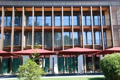 Das Gebäude in dem sich die Pension befindet