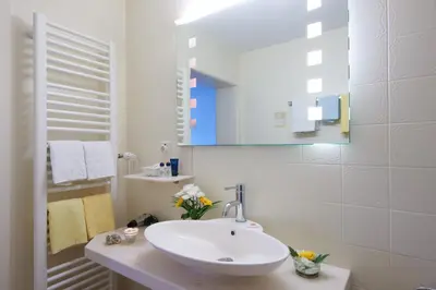 Ein Badezimmer in der Unterkunft Alter Ziehbrunnen