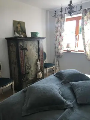 Ein Sitzbereich in der Unterkunft Ferienwohnung Lau