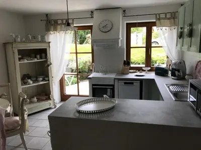 Küche/Küchenzeile in der Unterkunft Ferienwohnung Lau