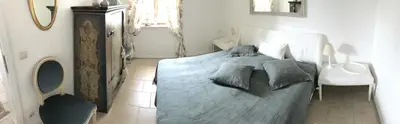 Ein Bett oder Betten in einem Zimmer der Unterkunft Ferienwohnung Lau